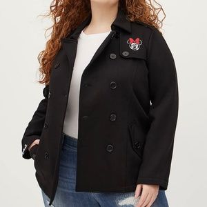 Torrid Disney Mickey & Friends Minnie Mouse Fleece Peacoat
